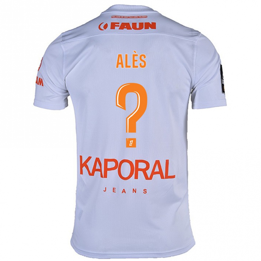 Kinder Fußball Milan Alès #0 Weiß Auswärtstrikot Trikot 2024/25 T-Shirt Luxemburg