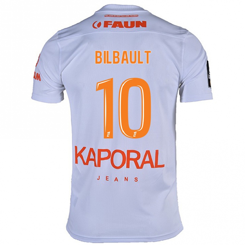 Kinder Fußball Charlotte Bilbault #10 Weiß Auswärtstrikot Trikot 2024/25 T-Shirt Luxemburg