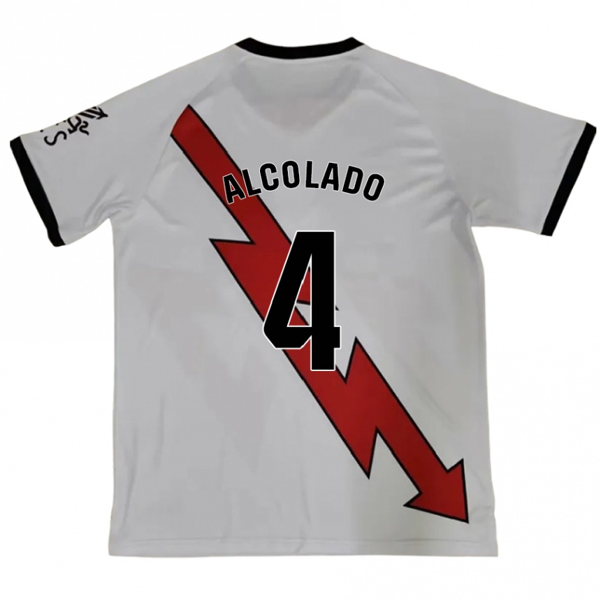 Kinder Fußball Jaime Alcolado #4 Rot Auswärtstrikot Trikot 2024/25 T-Shirt Luxemburg