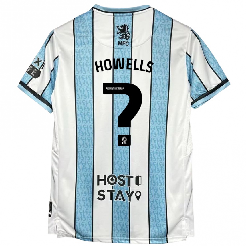 Kinder Fußball Max Howells #0 Weiß Blau Auswärtstrikot Trikot 2024/25 T-Shirt Luxemburg