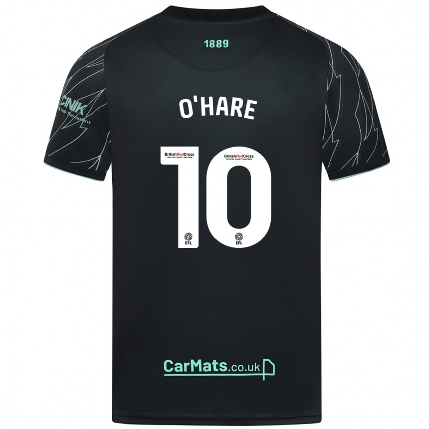 Kinder Fußball Callum O'hare #10 Schwarz Grün Auswärtstrikot Trikot 2024/25 T-Shirt Luxemburg