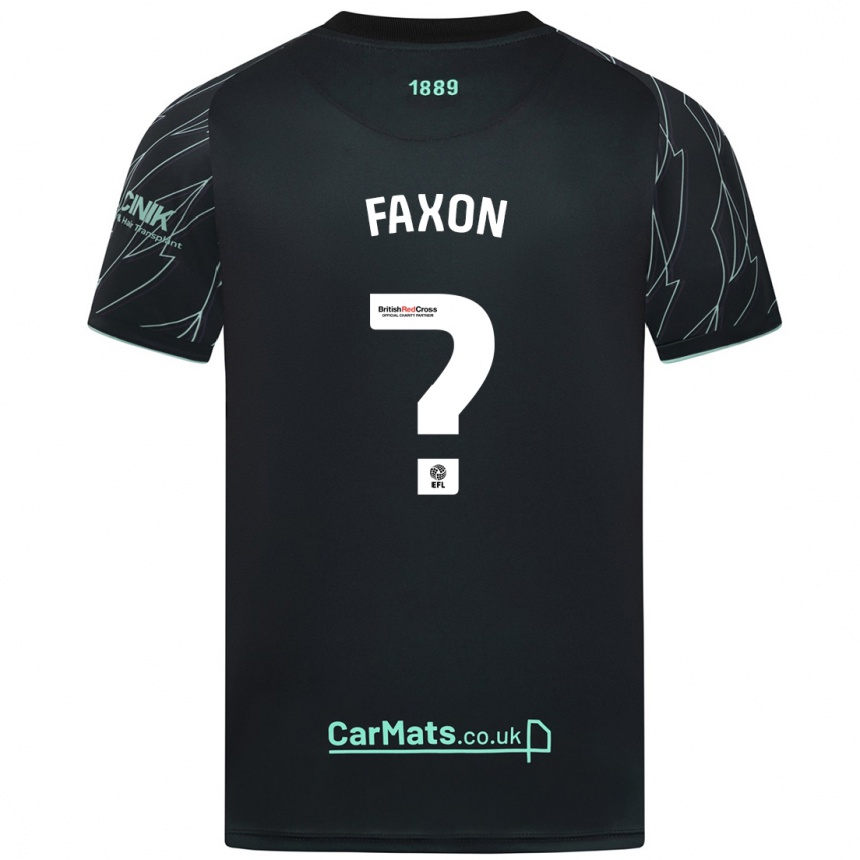 Kinder Fußball Luke Faxon #0 Schwarz Grün Auswärtstrikot Trikot 2024/25 T-Shirt Luxemburg