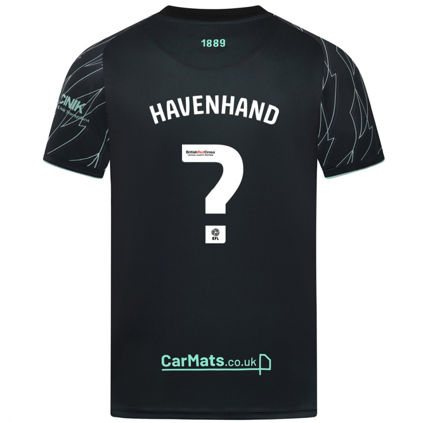 Kinder Fußball Kurtis Havenhand #0 Schwarz Grün Auswärtstrikot Trikot 2024/25 T-Shirt Luxemburg