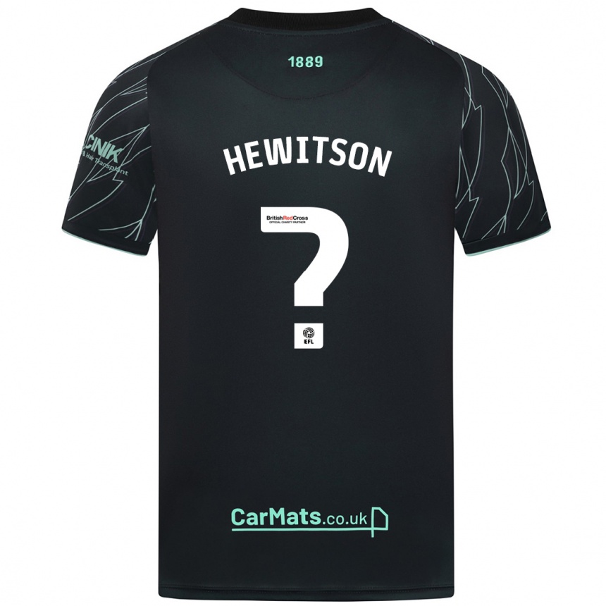 Kinder Fußball Coby Hewitson #0 Schwarz Grün Auswärtstrikot Trikot 2024/25 T-Shirt Luxemburg