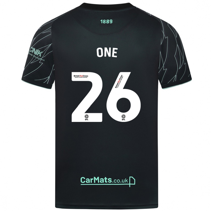 Kinder Fußball Ryan Oné #26 Schwarz Grün Auswärtstrikot Trikot 2024/25 T-Shirt Luxemburg