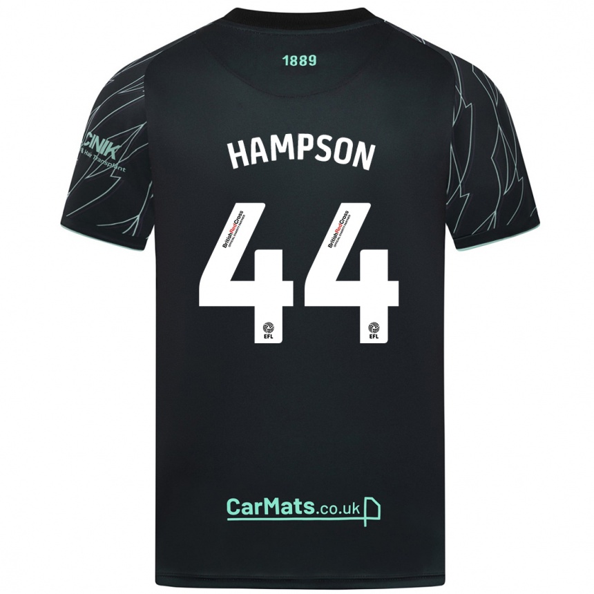 Kinder Fußball Owen Hampson #44 Schwarz Grün Auswärtstrikot Trikot 2024/25 T-Shirt Luxemburg