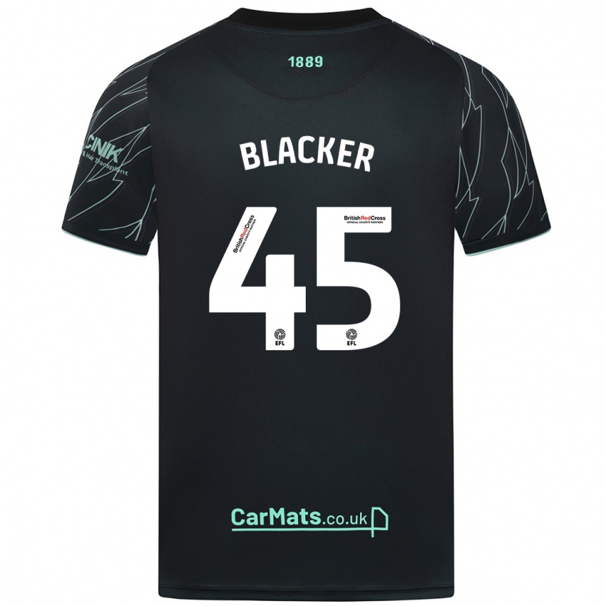 Kinder Fußball Billy Blacker #45 Schwarz Grün Auswärtstrikot Trikot 2024/25 T-Shirt Luxemburg