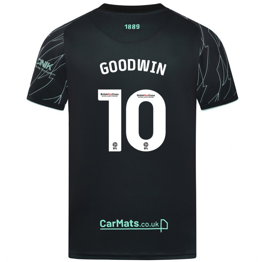 Kinder Fußball Isobel Goodwin #10 Schwarz Grün Auswärtstrikot Trikot 2024/25 T-Shirt Luxemburg