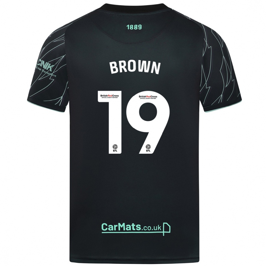 Kinder Fußball Alanta Brown #19 Schwarz Grün Auswärtstrikot Trikot 2024/25 T-Shirt Luxemburg