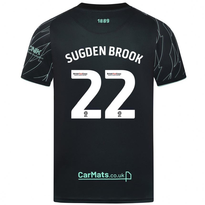 Kinder Fußball Darcie Sugden-Brook #22 Schwarz Grün Auswärtstrikot Trikot 2024/25 T-Shirt Luxemburg