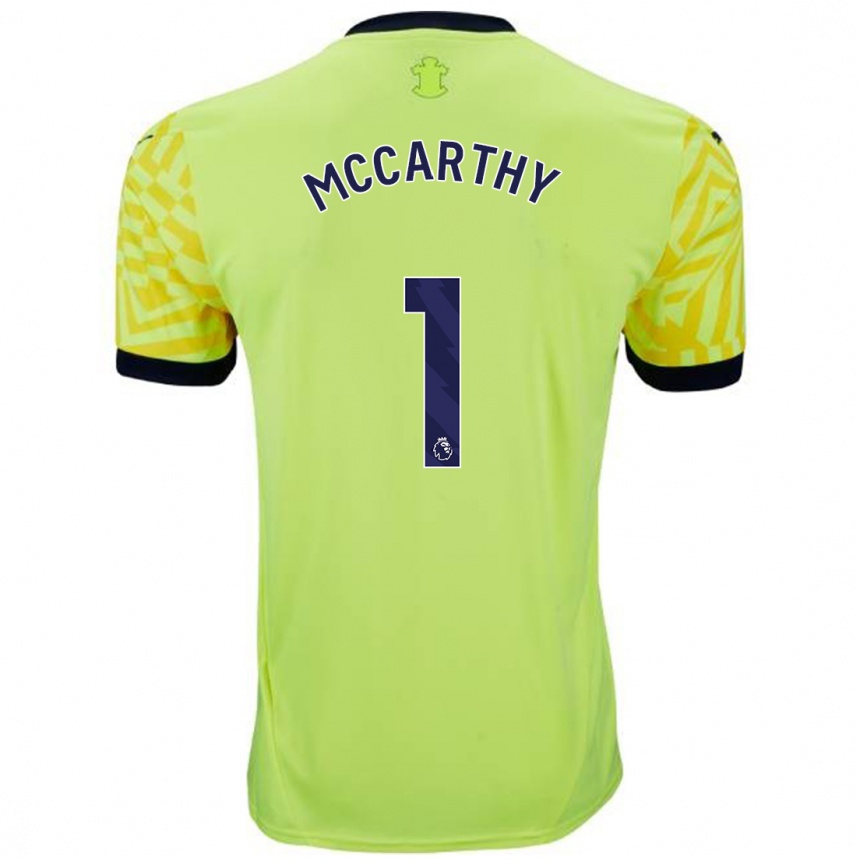 Kinder Fußball Alex Mccarthy #1 Gelb Auswärtstrikot Trikot 2024/25 T-Shirt Luxemburg