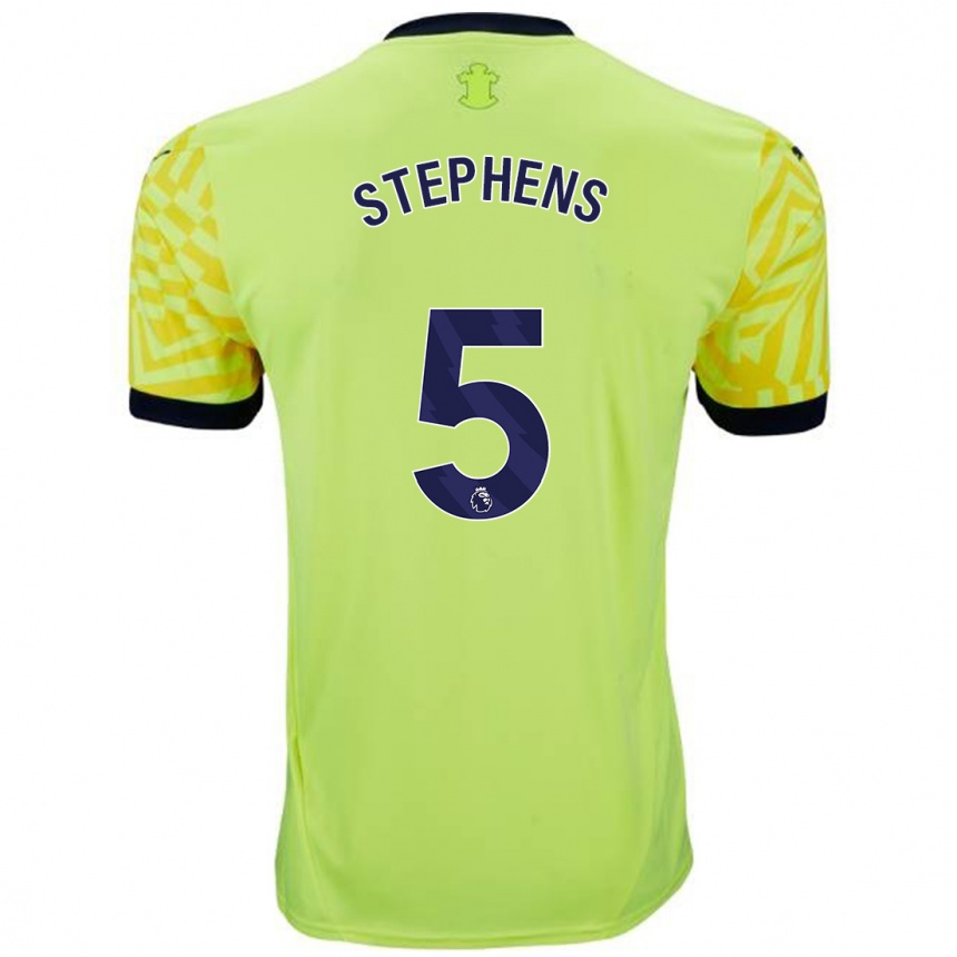 Kinder Fußball Jack Stephens #5 Gelb Auswärtstrikot Trikot 2024/25 T-Shirt Luxemburg