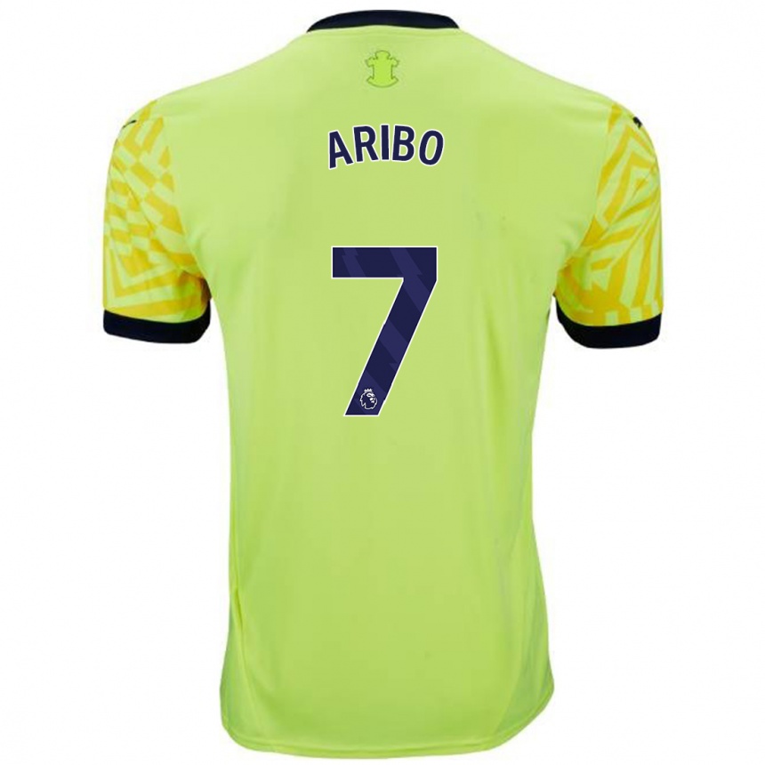 Kinder Fußball Joe Aribo #7 Gelb Auswärtstrikot Trikot 2024/25 T-Shirt Luxemburg