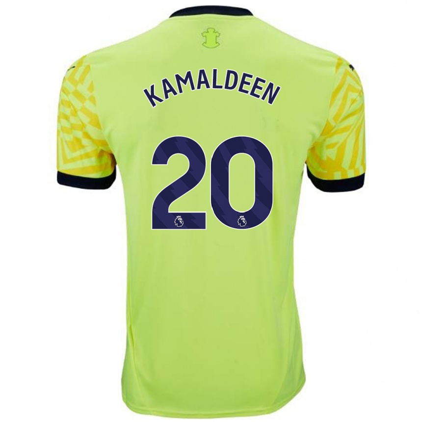 Kinder Fußball Kamaldeen Sulemana #20 Gelb Auswärtstrikot Trikot 2024/25 T-Shirt Luxemburg