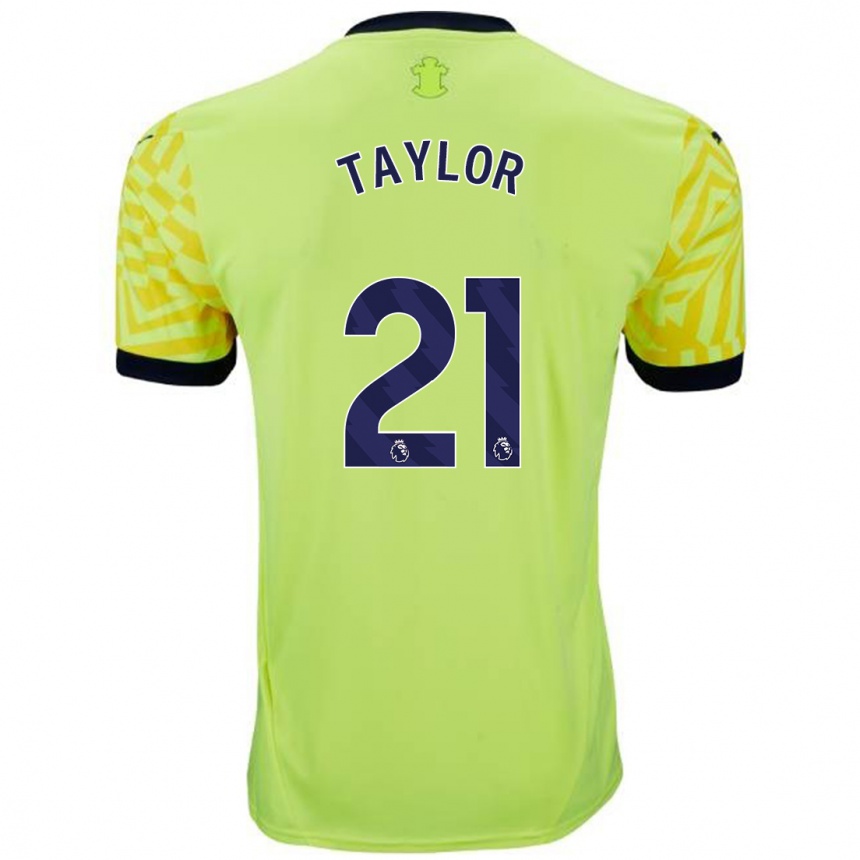 Kinder Fußball Charlie Taylor #21 Gelb Auswärtstrikot Trikot 2024/25 T-Shirt Luxemburg