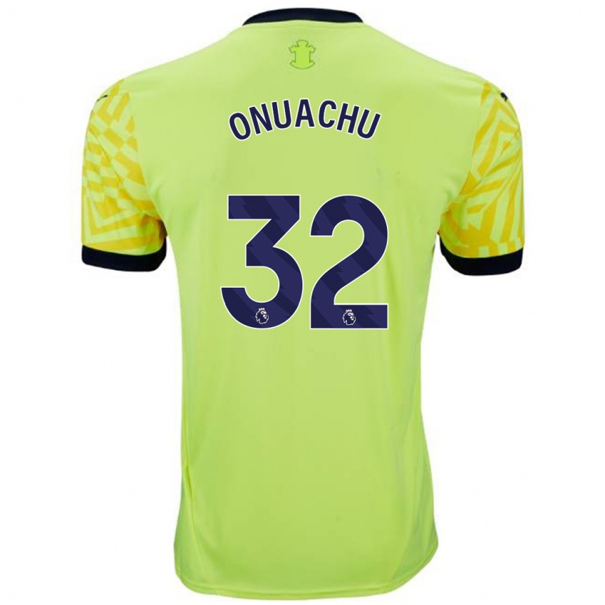 Kinder Fußball Paul Onuachu #32 Gelb Auswärtstrikot Trikot 2024/25 T-Shirt Luxemburg