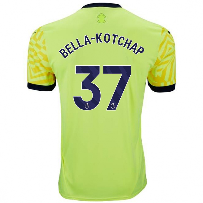 Kinder Fußball Armel Bella-Kotchap #37 Gelb Auswärtstrikot Trikot 2024/25 T-Shirt Luxemburg