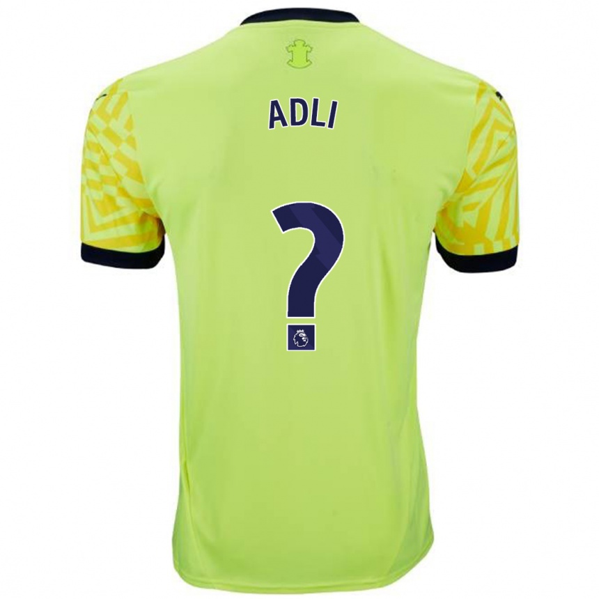 Kinder Fußball Mohamed Adli #0 Gelb Auswärtstrikot Trikot 2024/25 T-Shirt Luxemburg