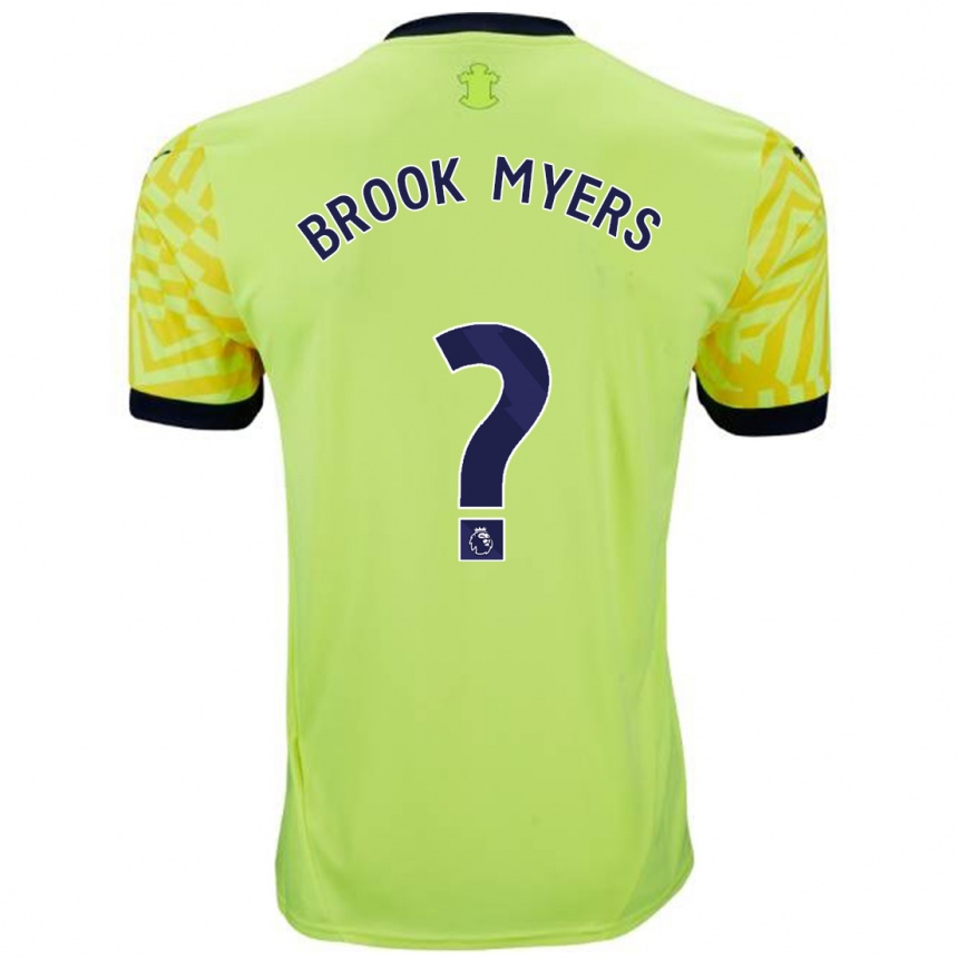 Kinder Fußball Brook Myers #0 Gelb Auswärtstrikot Trikot 2024/25 T-Shirt Luxemburg