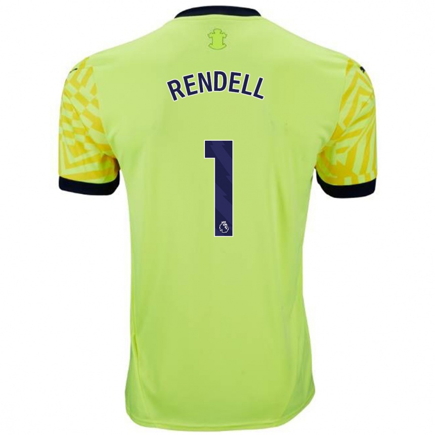 Kinder Fußball Kayla Rendell #1 Gelb Auswärtstrikot Trikot 2024/25 T-Shirt Luxemburg