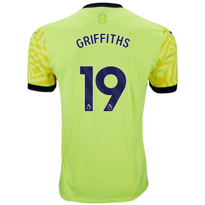 Kinder Fußball Alice Griffiths #19 Gelb Auswärtstrikot Trikot 2024/25 T-Shirt Luxemburg