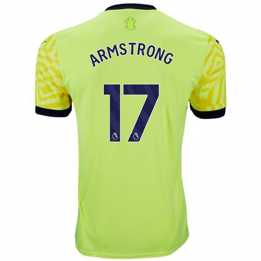 Kinder Fußball Stuart Armstrong #17 Gelb Auswärtstrikot Trikot 2024/25 T-Shirt Luxemburg