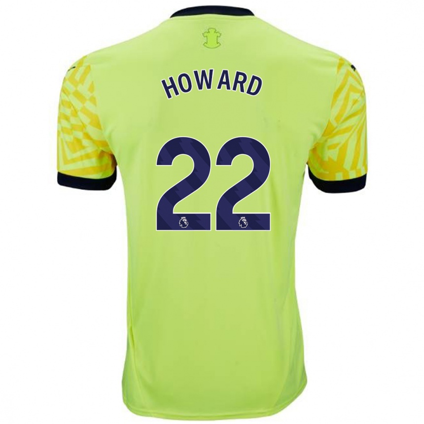 Kinder Fußball Bethany-May Howard #22 Gelb Auswärtstrikot Trikot 2024/25 T-Shirt Luxemburg