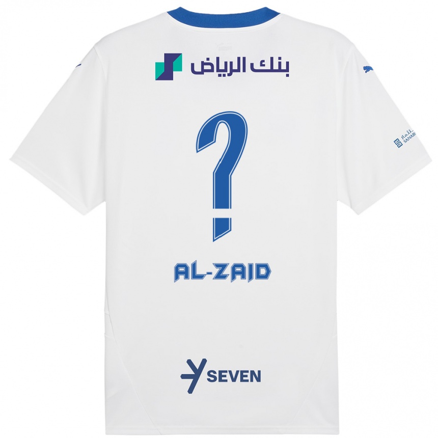 Kinder Fußball Suhayb Al-Zaid #0 Weiß Blau Auswärtstrikot Trikot 2024/25 T-Shirt Luxemburg