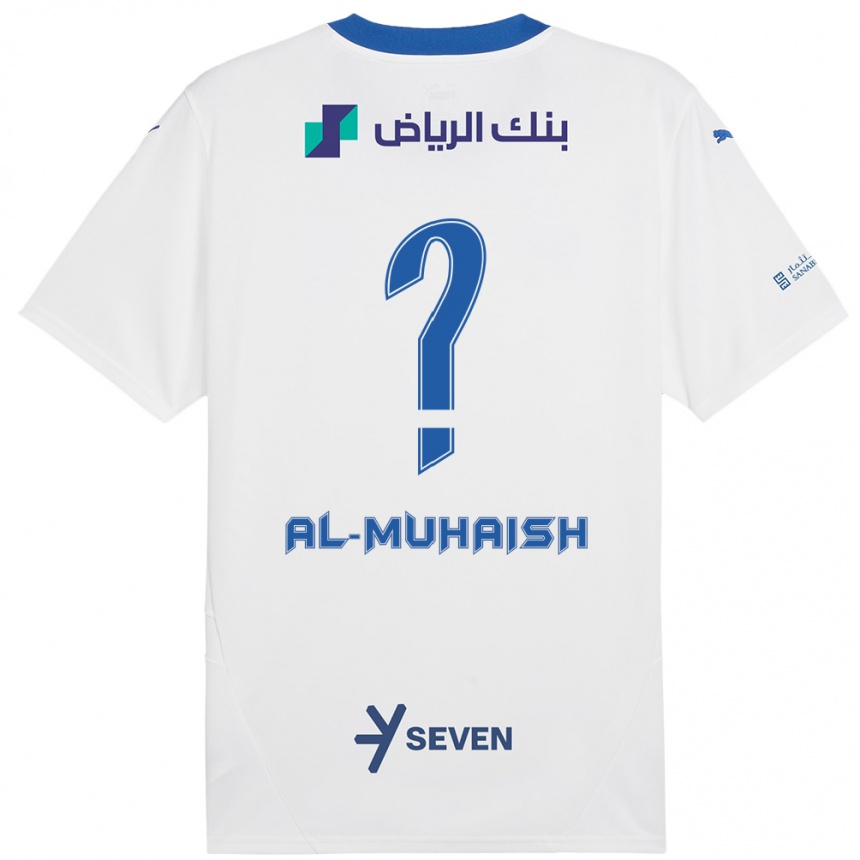 Kinder Fußball Mohammed Al-Muhaish #0 Weiß Blau Auswärtstrikot Trikot 2024/25 T-Shirt Luxemburg