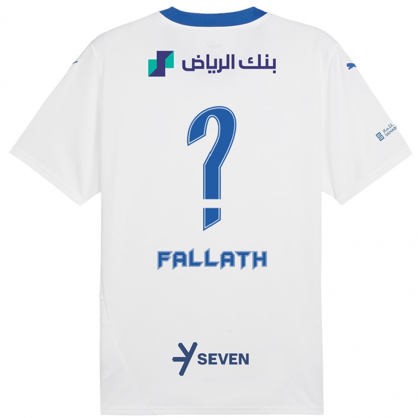 Kinder Fußball Fahad Fallath #0 Weiß Blau Auswärtstrikot Trikot 2024/25 T-Shirt Luxemburg