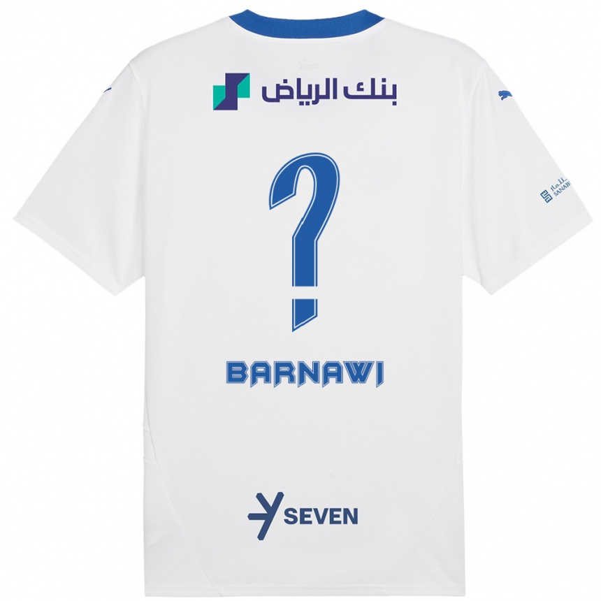 Kinder Fußball Abdulsalam Barnawi #0 Weiß Blau Auswärtstrikot Trikot 2024/25 T-Shirt Luxemburg