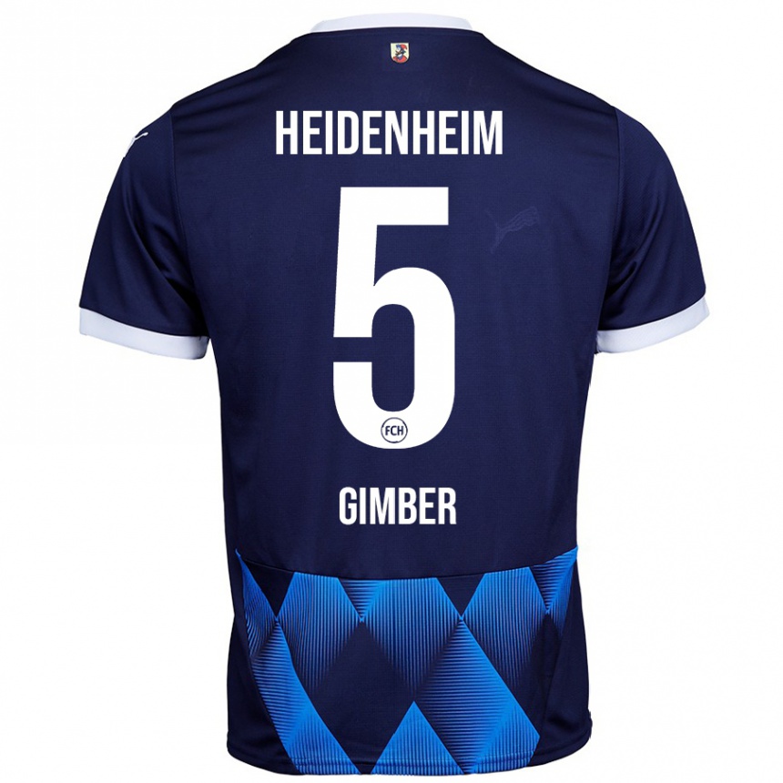 Kinder Fußball Benedikt Gimber #5 Dunkel Marineblau Auswärtstrikot Trikot 2024/25 T-Shirt Luxemburg