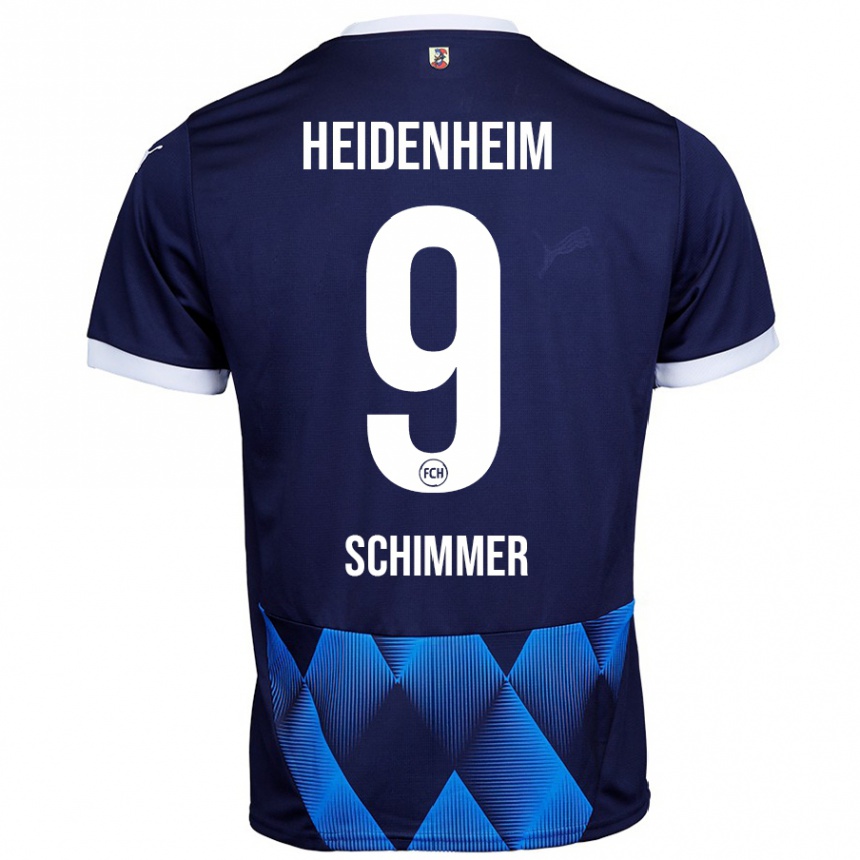 Kinder Fußball Stefan Schimmer #9 Dunkel Marineblau Auswärtstrikot Trikot 2024/25 T-Shirt Luxemburg