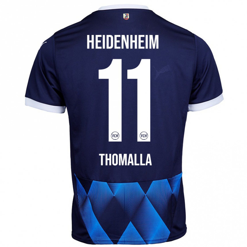 Kinder Fußball Denis Thomalla #11 Dunkel Marineblau Auswärtstrikot Trikot 2024/25 T-Shirt Luxemburg