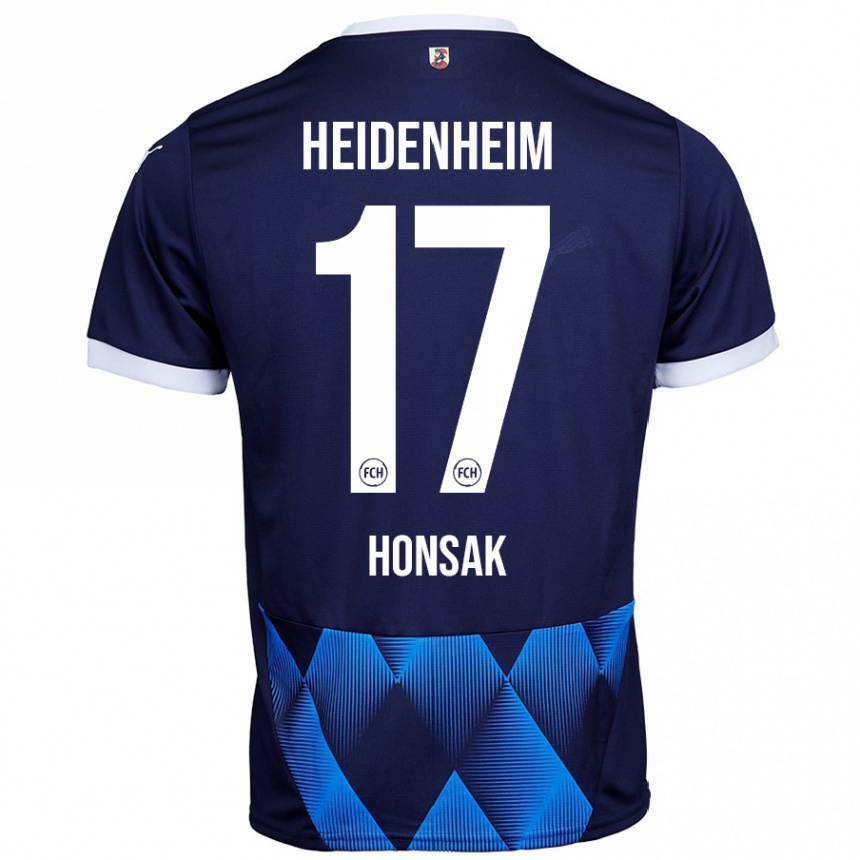 Kinder Fußball Mathias Honsak #17 Dunkel Marineblau Auswärtstrikot Trikot 2024/25 T-Shirt Luxemburg