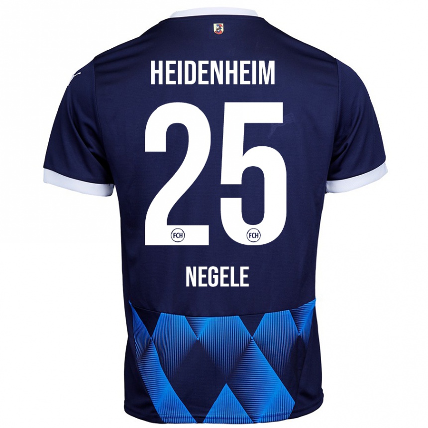 Kinder Fußball Christopher Negele #25 Dunkel Marineblau Auswärtstrikot Trikot 2024/25 T-Shirt Luxemburg