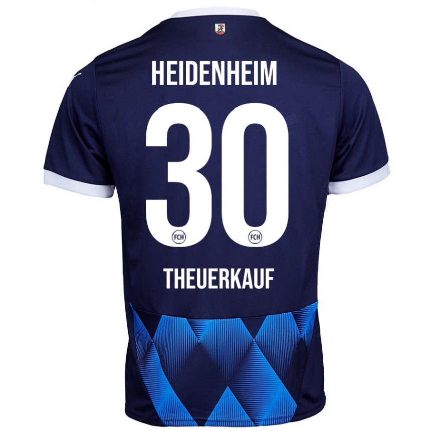 Kinder Fußball Norman Theuerkauf #30 Dunkel Marineblau Auswärtstrikot Trikot 2024/25 T-Shirt Luxemburg