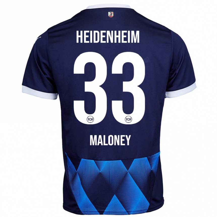 Kinder Fußball Lennard Maloney #33 Dunkel Marineblau Auswärtstrikot Trikot 2024/25 T-Shirt Luxemburg