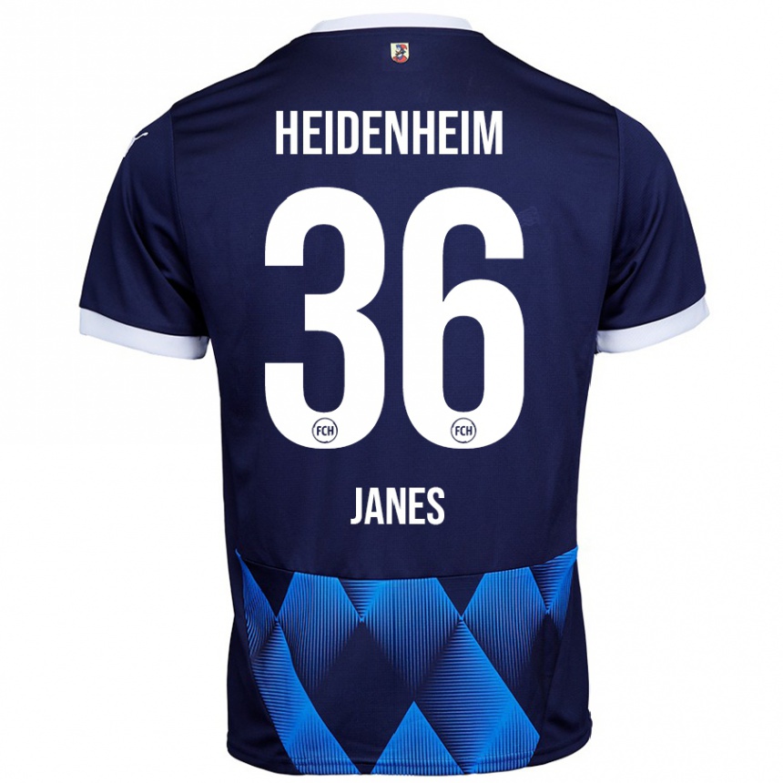 Kinder Fußball Luka Janes #36 Dunkel Marineblau Auswärtstrikot Trikot 2024/25 T-Shirt Luxemburg