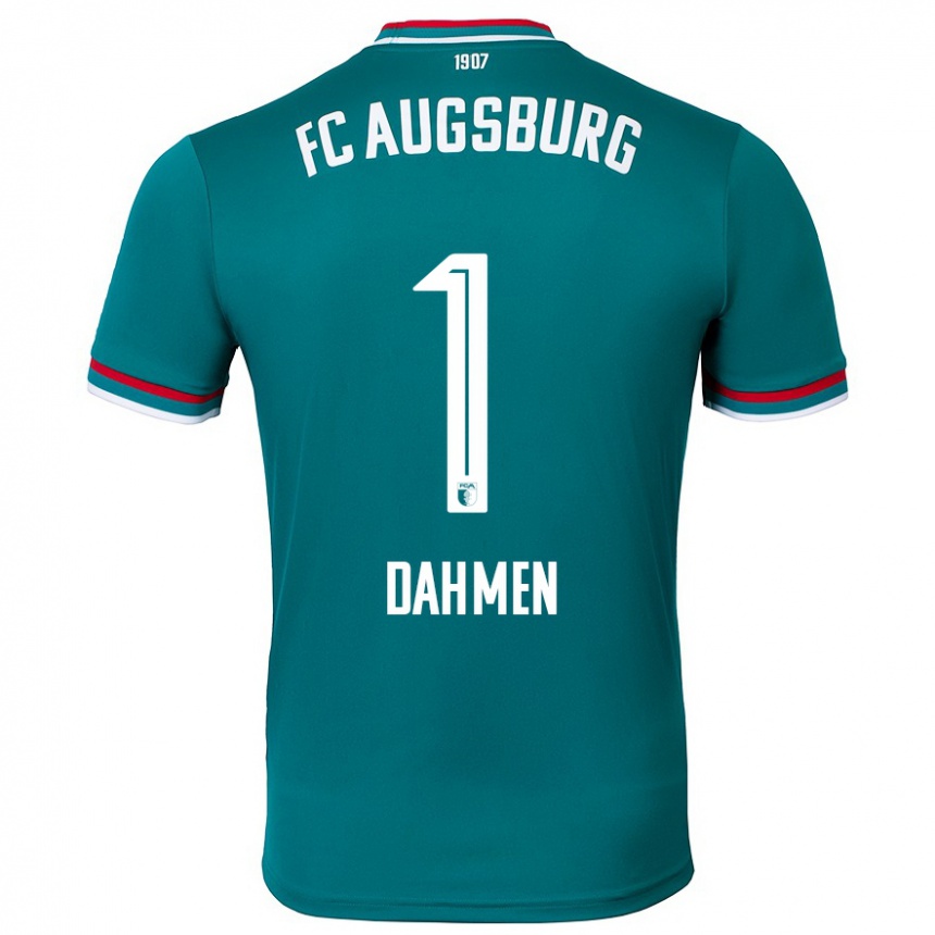 Kinder Fußball Finn Dahmen #1 Dunkelgrün Auswärtstrikot Trikot 2024/25 T-Shirt Luxemburg