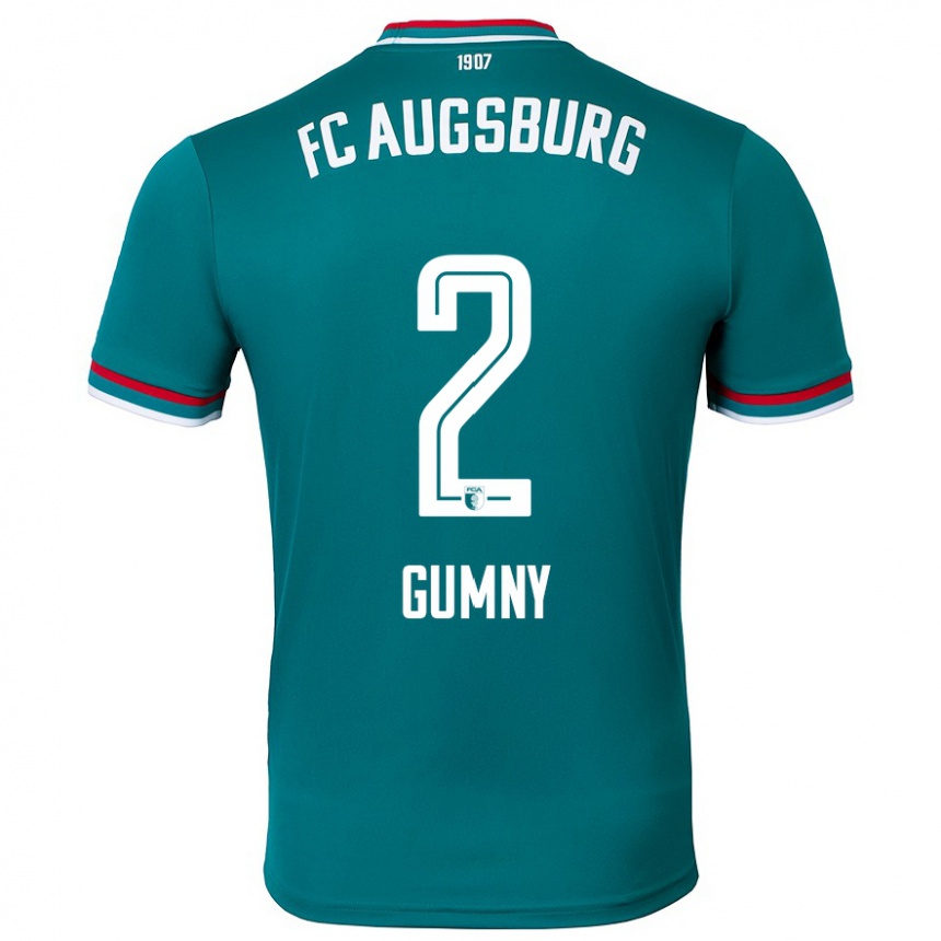 Kinder Fußball Robert Gumny #2 Dunkelgrün Auswärtstrikot Trikot 2024/25 T-Shirt Luxemburg