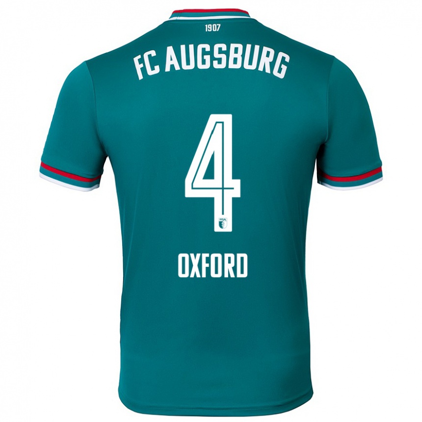 Kinder Fußball Reece Oxford #4 Dunkelgrün Auswärtstrikot Trikot 2024/25 T-Shirt Luxemburg