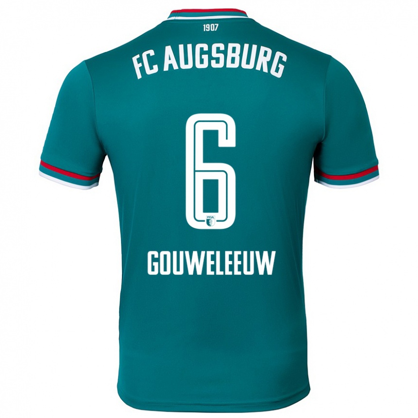 Kinder Fußball Jeffrey Gouweleeuw #6 Dunkelgrün Auswärtstrikot Trikot 2024/25 T-Shirt Luxemburg