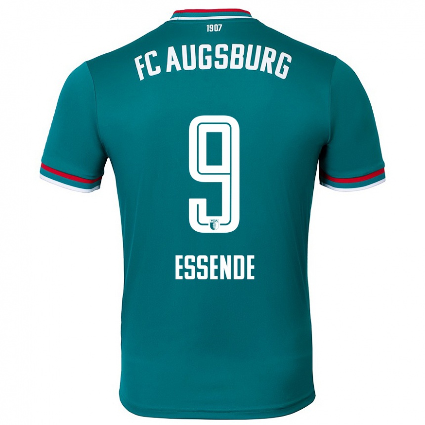 Kinder Fußball Samuel Essende #9 Dunkelgrün Auswärtstrikot Trikot 2024/25 T-Shirt Luxemburg