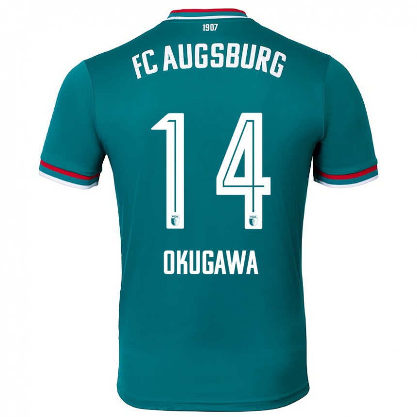 Kinder Fußball Masaya Okugawa #14 Dunkelgrün Auswärtstrikot Trikot 2024/25 T-Shirt Luxemburg