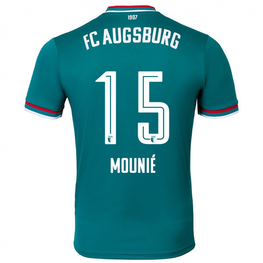 Kinder Fußball Steve Mounié #15 Dunkelgrün Auswärtstrikot Trikot 2024/25 T-Shirt Luxemburg