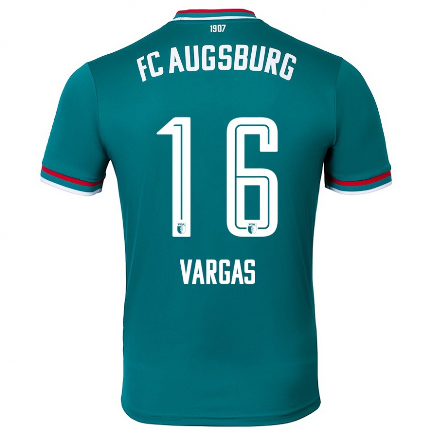 Kinder Fußball Rubén Vargas #16 Dunkelgrün Auswärtstrikot Trikot 2024/25 T-Shirt Luxemburg