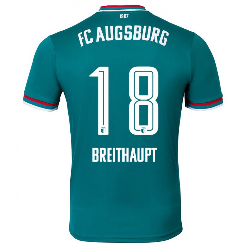 Kinder Fußball Tim Breithaupt #18 Dunkelgrün Auswärtstrikot Trikot 2024/25 T-Shirt Luxemburg