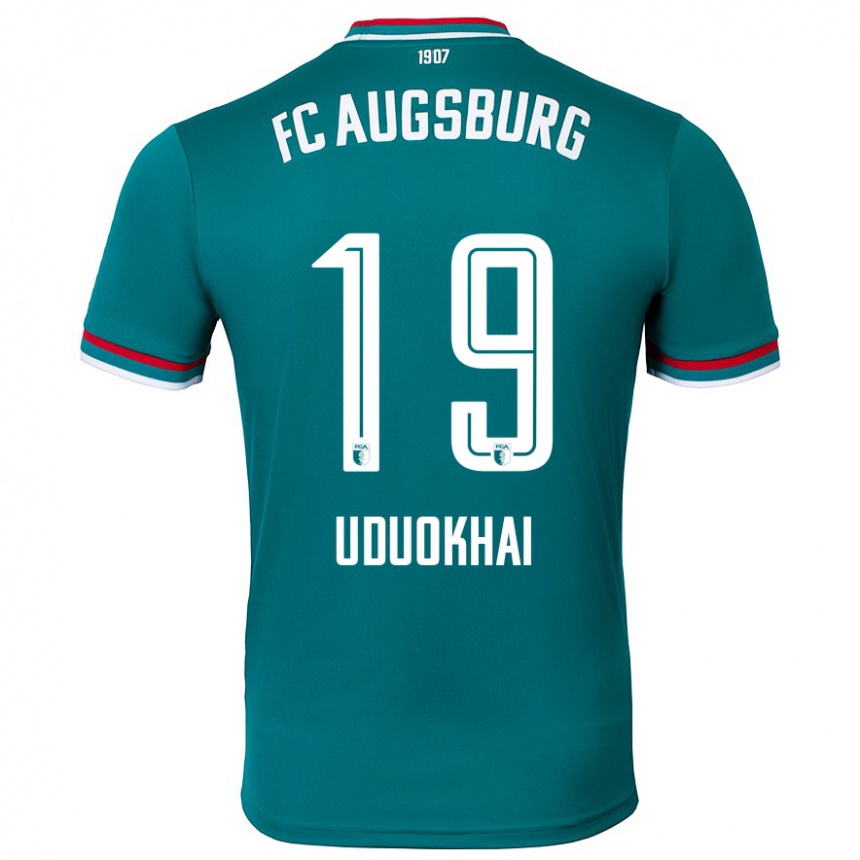 Kinder Fußball Felix Uduokhai #19 Dunkelgrün Auswärtstrikot Trikot 2024/25 T-Shirt Luxemburg