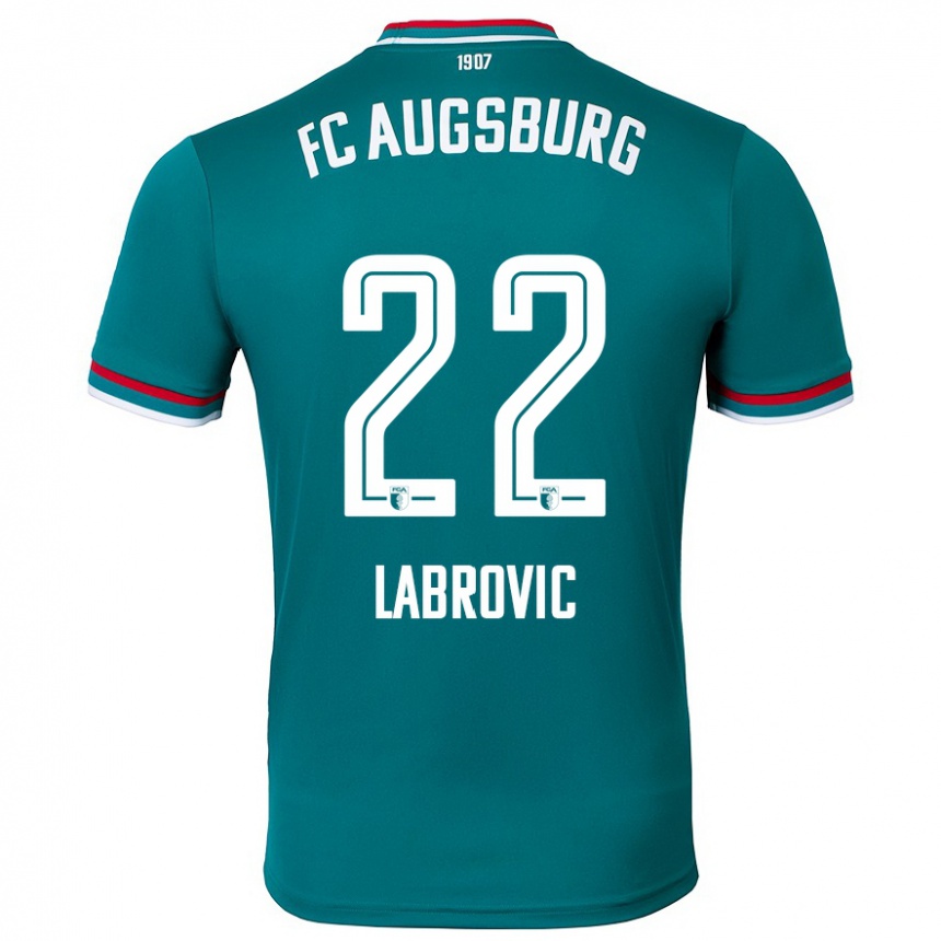 Kinder Fußball Nediljko Labrovic #22 Dunkelgrün Auswärtstrikot Trikot 2024/25 T-Shirt Luxemburg